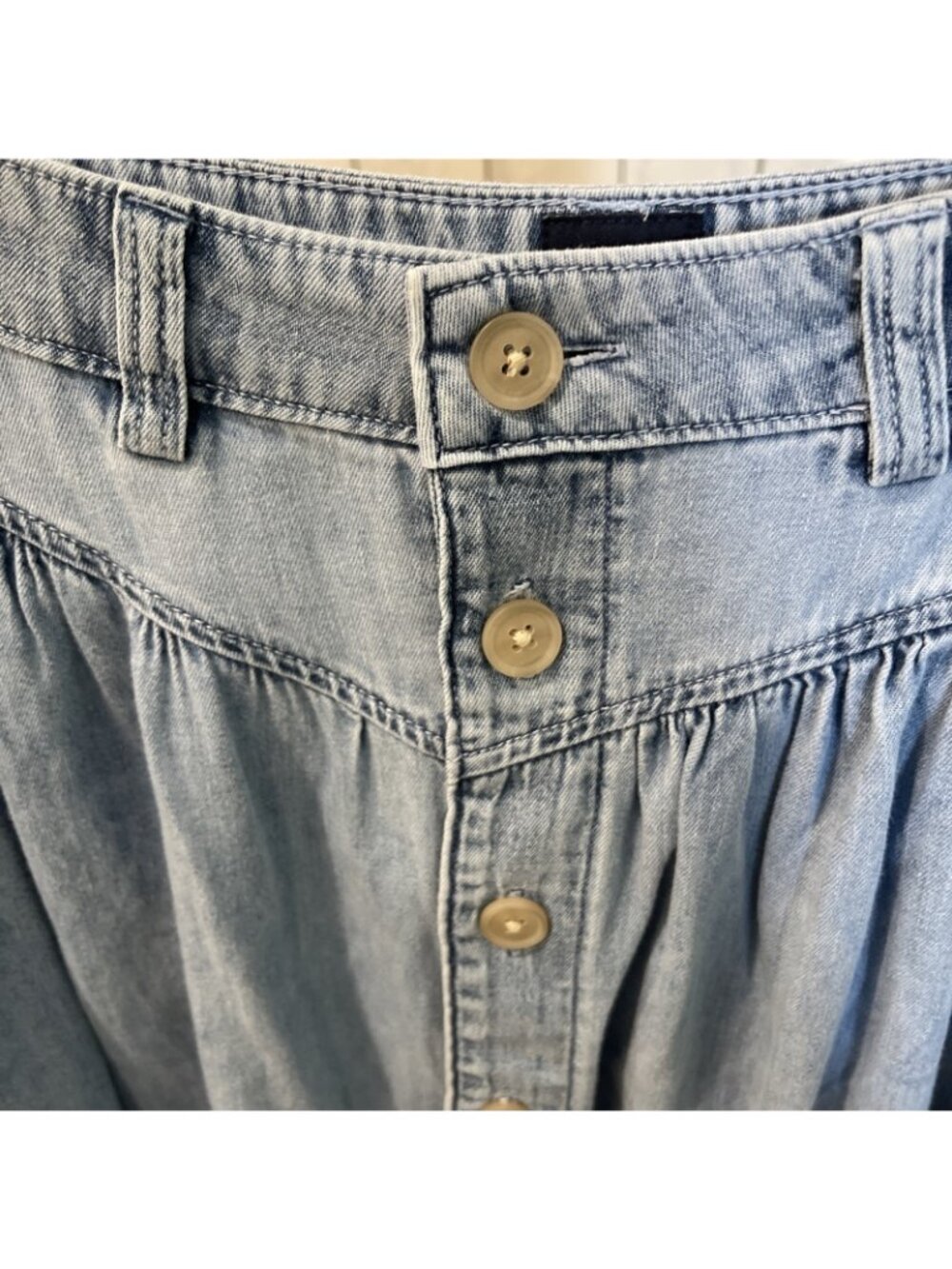 Gap Denim Skirt Womens Size 26 Blue Jean Button Down Full Skirt Boho Western - Picture 2 of 10